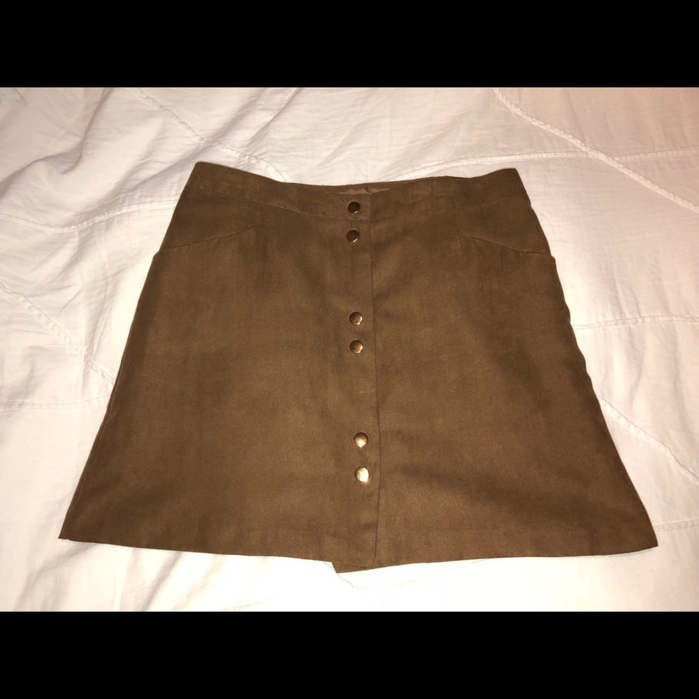 Suede brown skirt